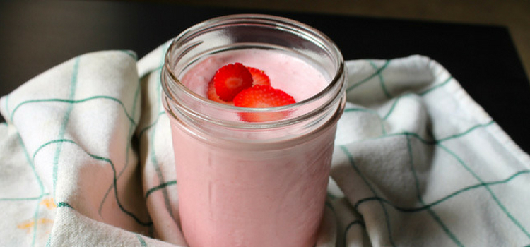 receita de milk-shake de morango sem lactose