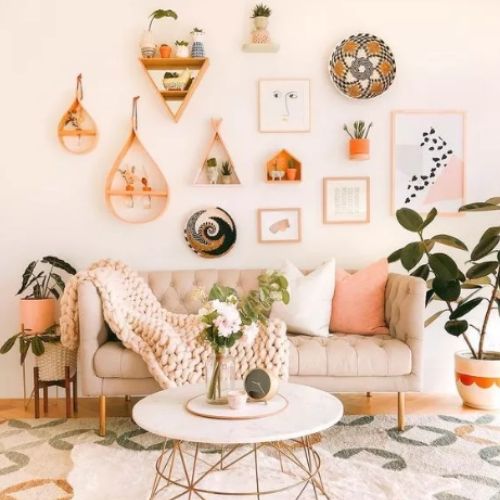 mix de quadros na decoração de apartamento alugado