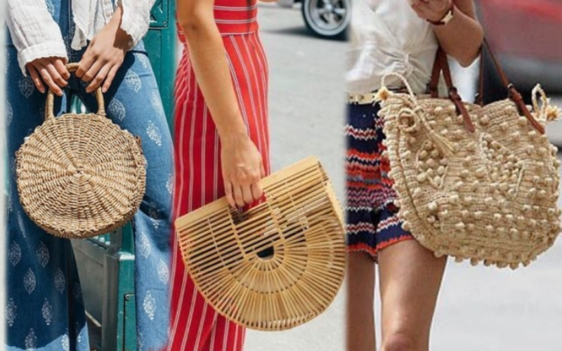 moda verão bolsas palha