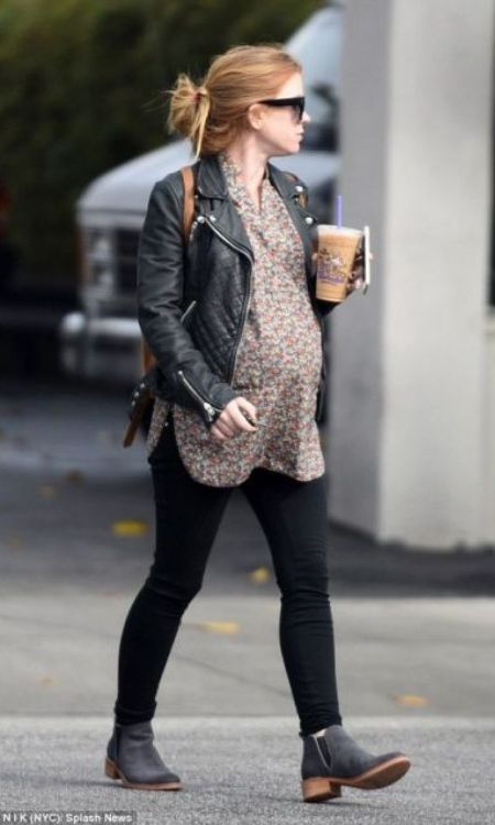 moda gestante moderna couro