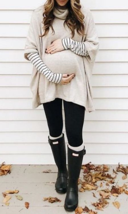 moda gestante poncho e blusinha