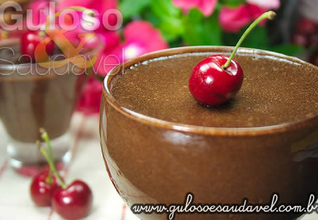 receita de mousse de chocolate com alfarroba