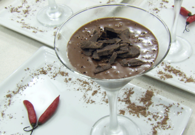 receita de mousse de chocolate com pimenta