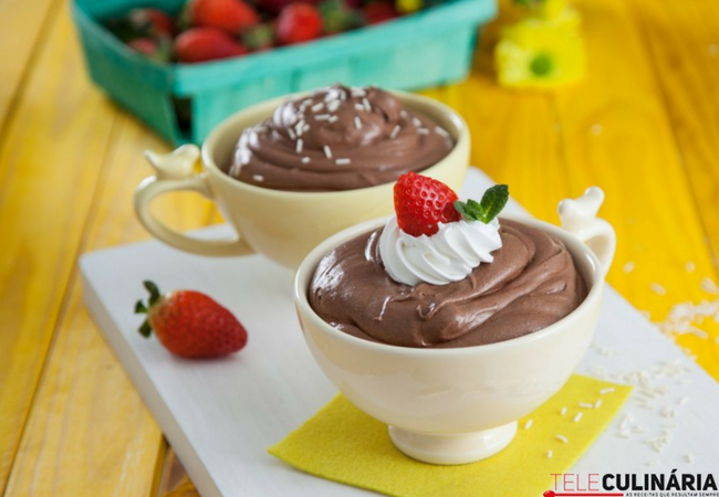 receita de mousse de chocolate simples