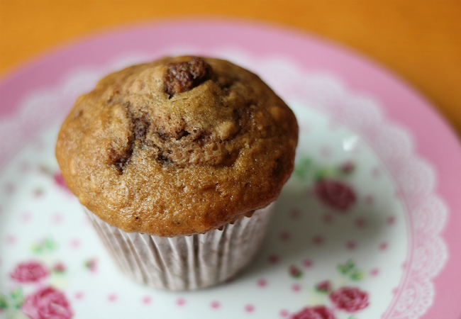 muffin de banana com nutella