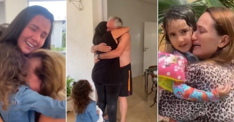 mulher faz surpresa para a família