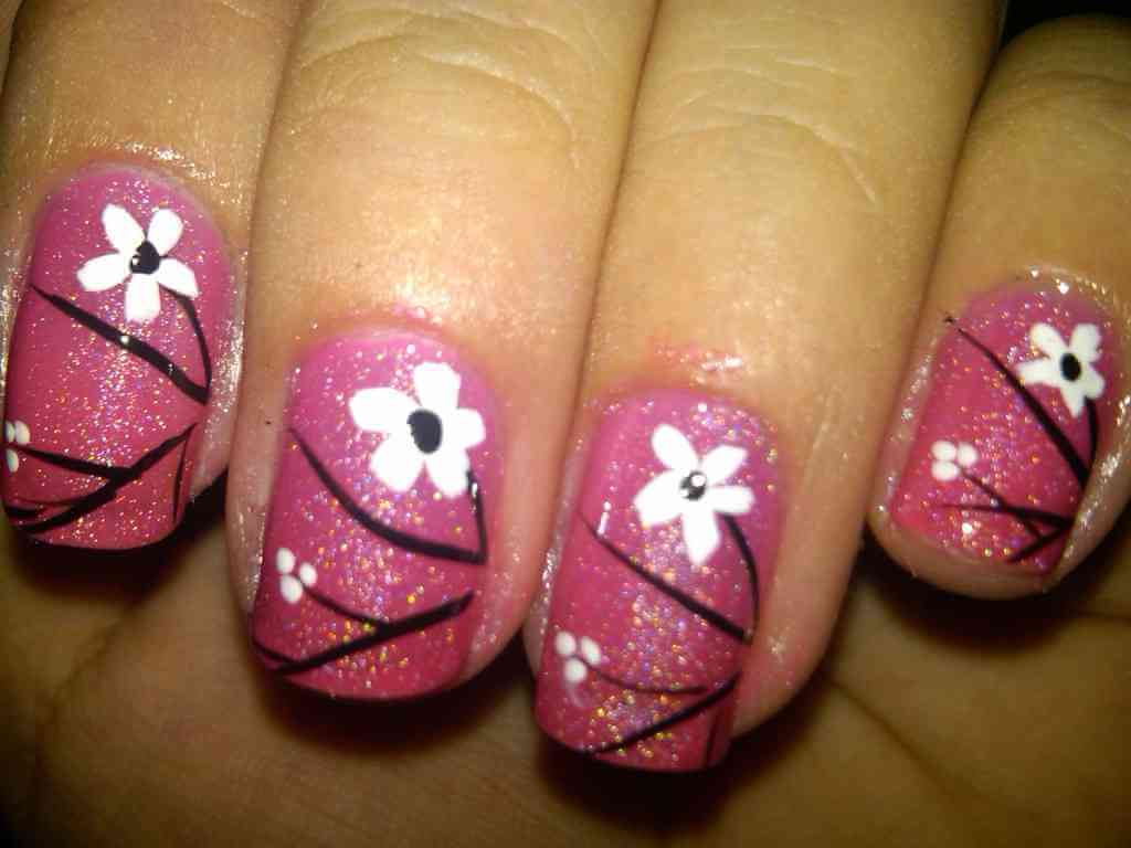 nail art design flowers step by step