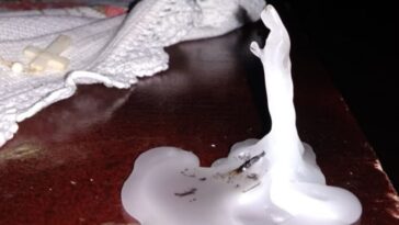 nossa senhora se forma na cera de vela