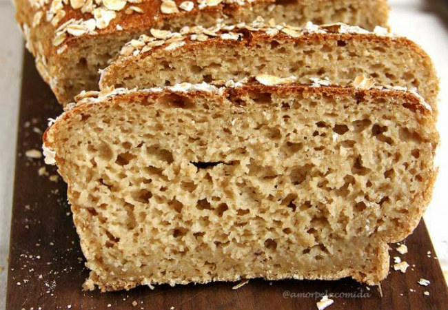 pão caseiro de aveia