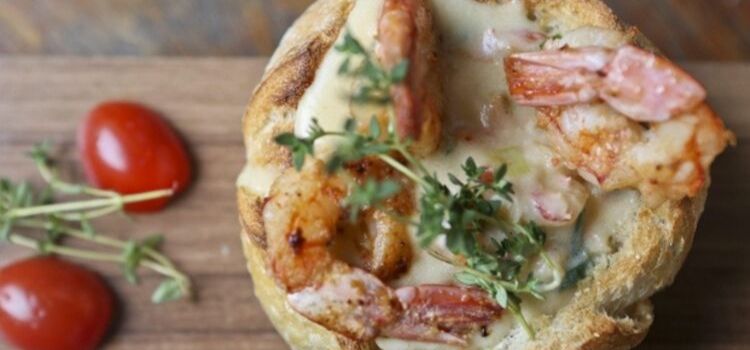 receita de pão recheado com camarão