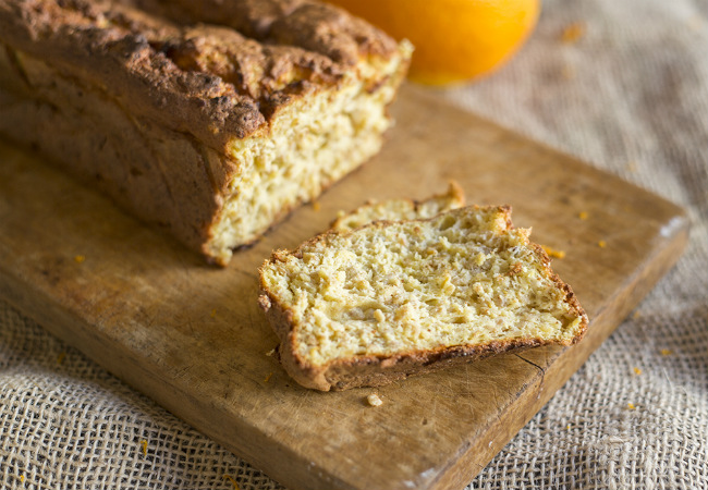 pão sem gluten de linhaça e laranja