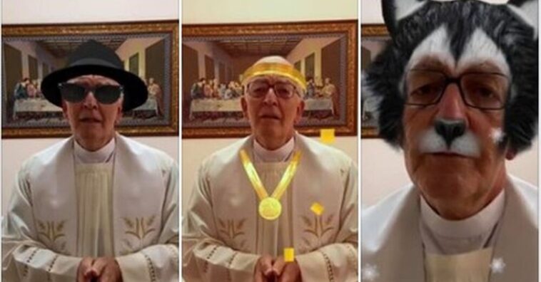 padre com filtros engraçados