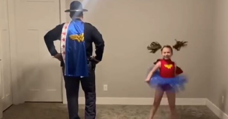 pai faz coreografia com filha na quarentena
