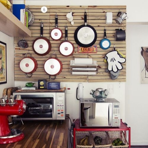 decoração de apartamento alugado painel para louças