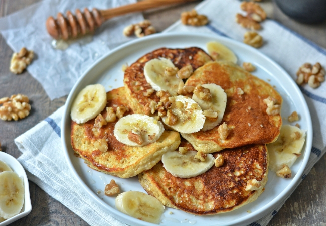 panqueca de banana fit com iogurte