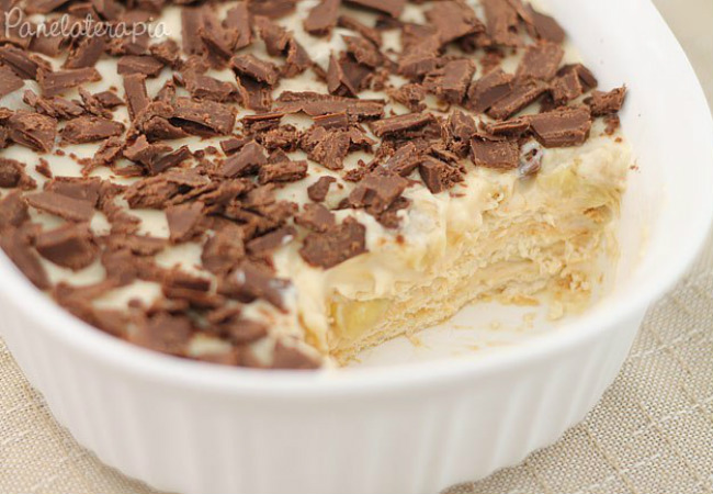 pavê de chocolate com banana