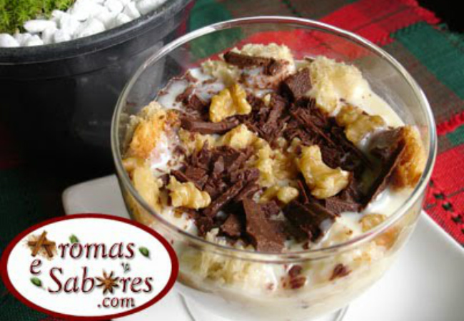 pavê de chocolate com panetone