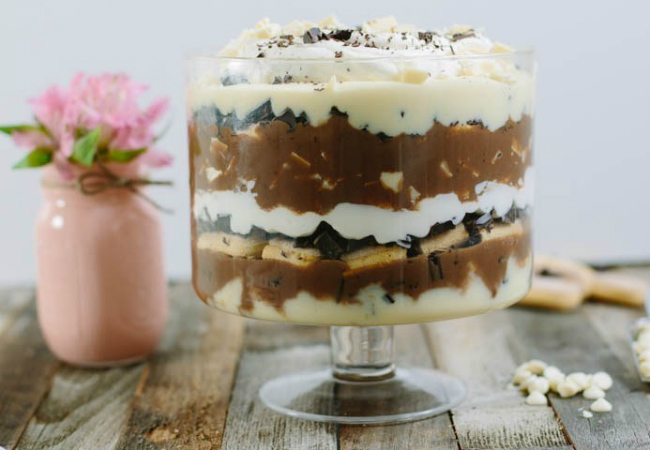 pavê de chocolate com chocolate branco