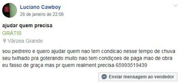 pedreiro conserta telhados de graça anuncio