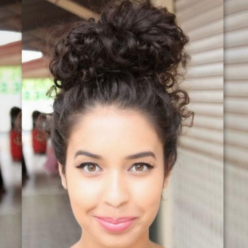 ideia penteados com coque cachos topo