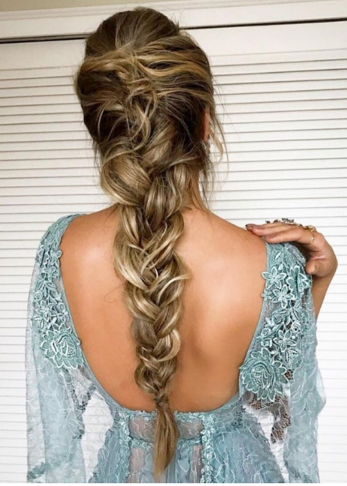 modelos penteados para casamento longo trança