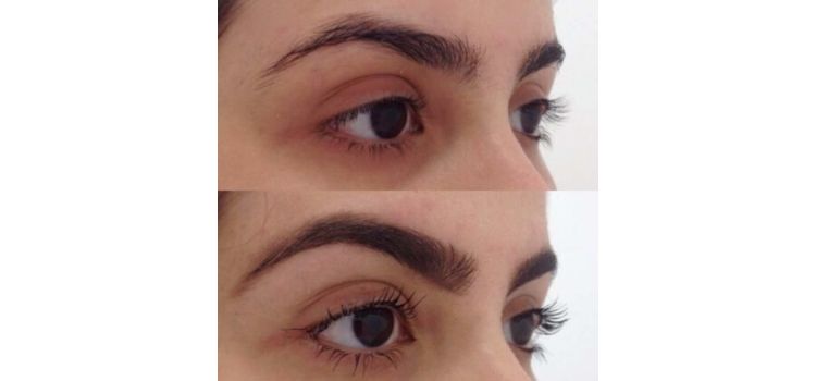 foto permanente de cílios antes e depois