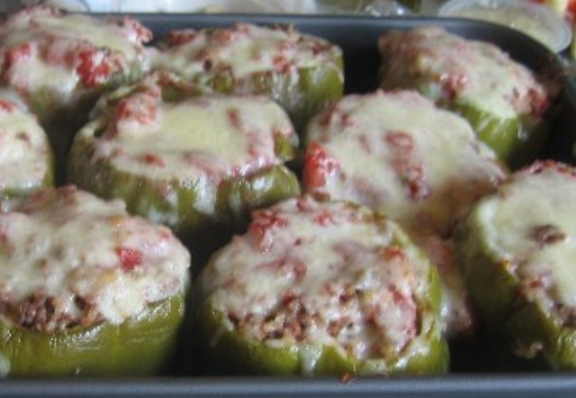 pimentão recheado com bacon