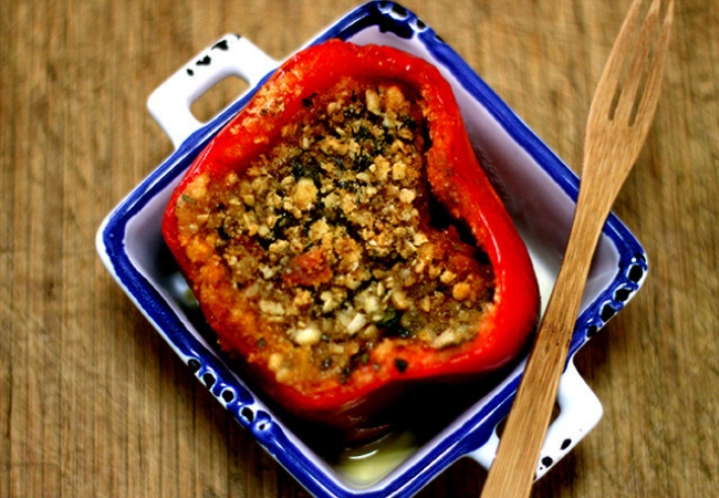 pimentão recheado com sardinha