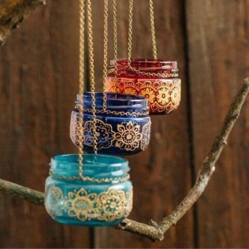 potes de vidro pendentes decorativos