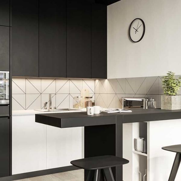 cores para cozinha preto e branco