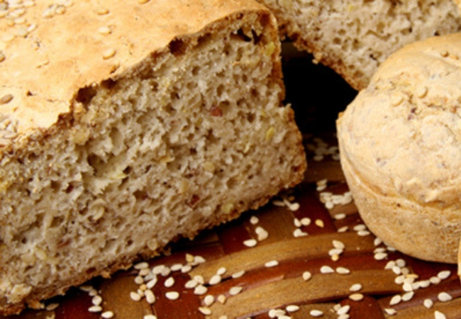 pão com farinha de arroz com biomassa