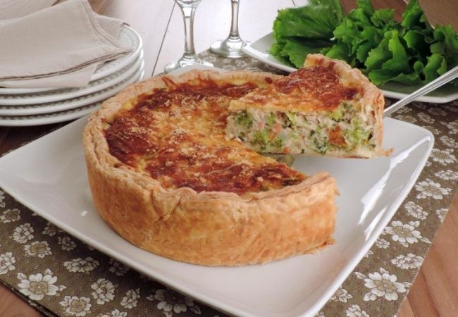 receita de quiche de atum com brocolis