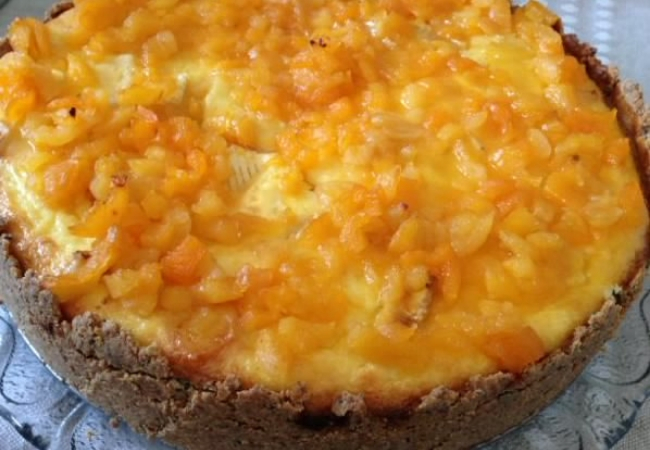 quiche de queijo e damasco