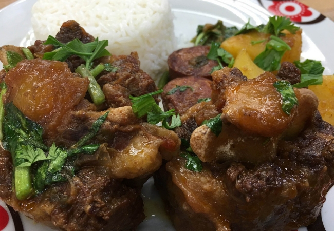 rabada com agrião e batatas