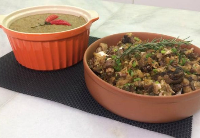 rabada com agrião e pirão