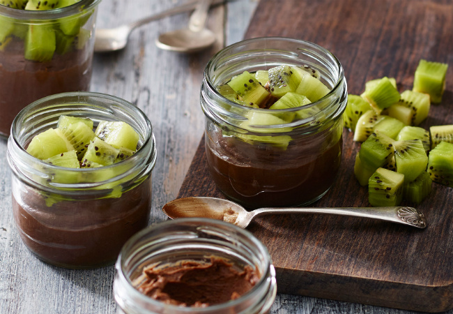 receita de mousse de chocolate com kiwi