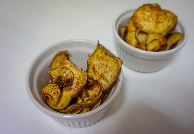 ideia de receitas com batata-doce chips