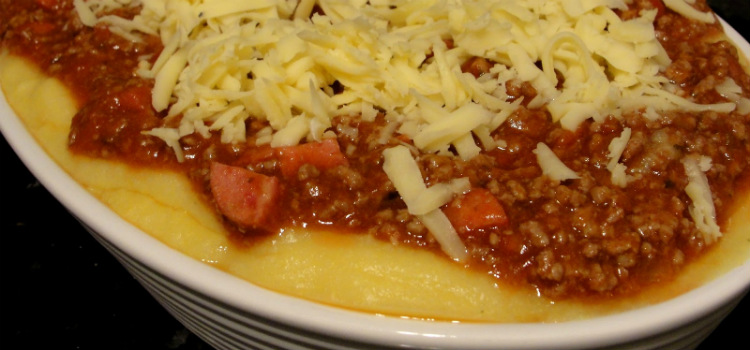 receitas com carne moída polenta com carne moída
