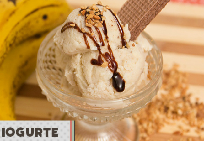 receitas com iogurte natural sorvete de banana