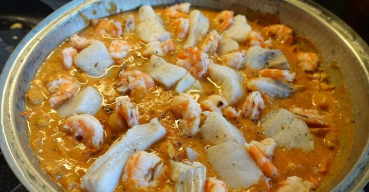 bacalhau com camarão