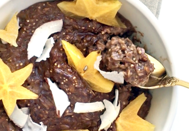 receitas de mingau de aveia com chocolate e avelã