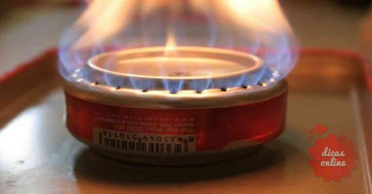 Mini-fogão de latinha