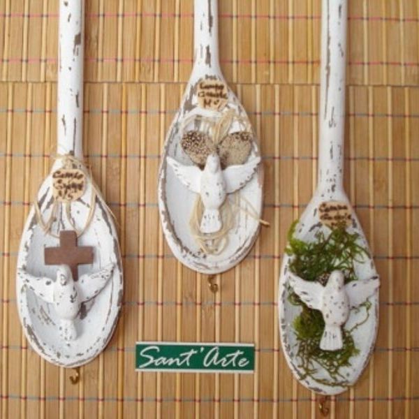 colher de pau decorada tema religioso