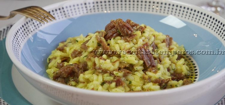 receita de risoto de carne-seca