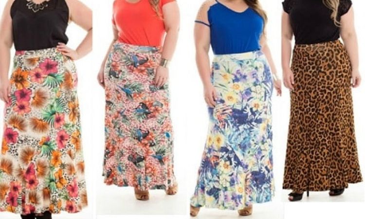 modelo saia longa estampada