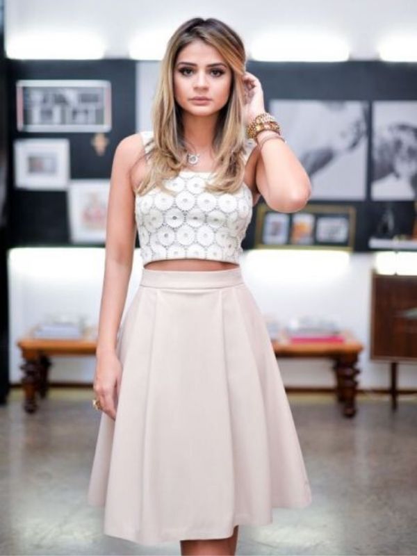 roupas para o reveillon saia longuete e cropped