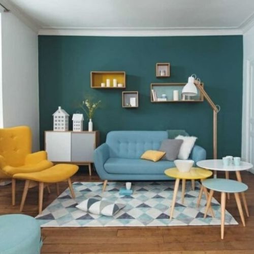 sala cor verde-petroleo