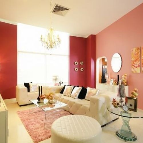 sala tons de vermelhos