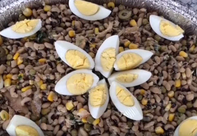 salada de bacalhau e feijão