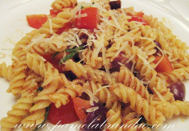 receita de salada de macarrão e tomate seco